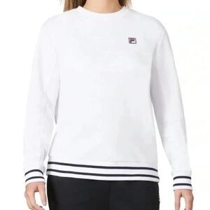 Fila White Crewneck Sweatshirt Logo